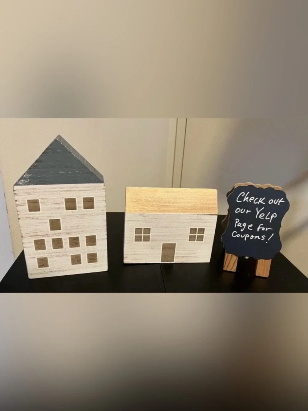 Wooden Block Daily Desk Perpetual Calendar & Wooden House Decor